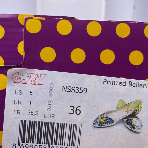 BNWT NEEFS PRINTED BALLERINA FLATS Size 6 NEW IN BOX | Made in Turkey - Picture 8 of 12